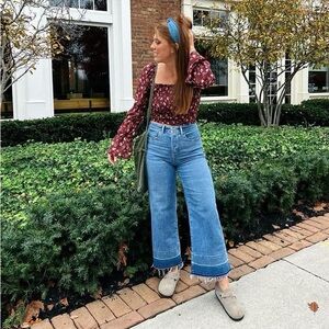 Wild Fable Floral Flare Sleeve Smocked Top